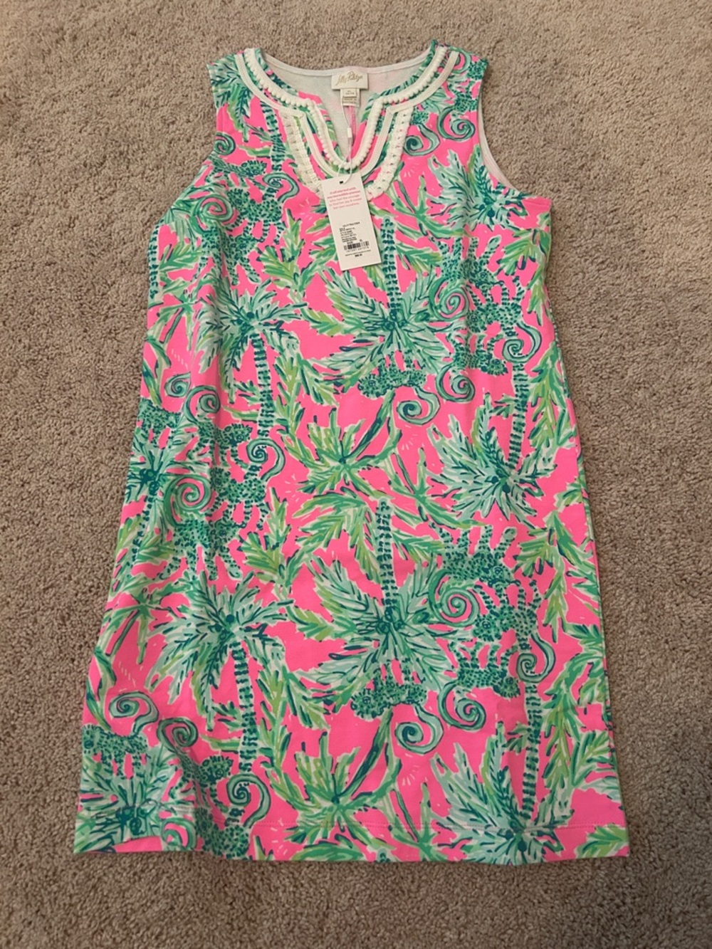 Lilly Pulitzer Mini Harper Shift Dress Prosecco Pink Hanging Around Girls XL